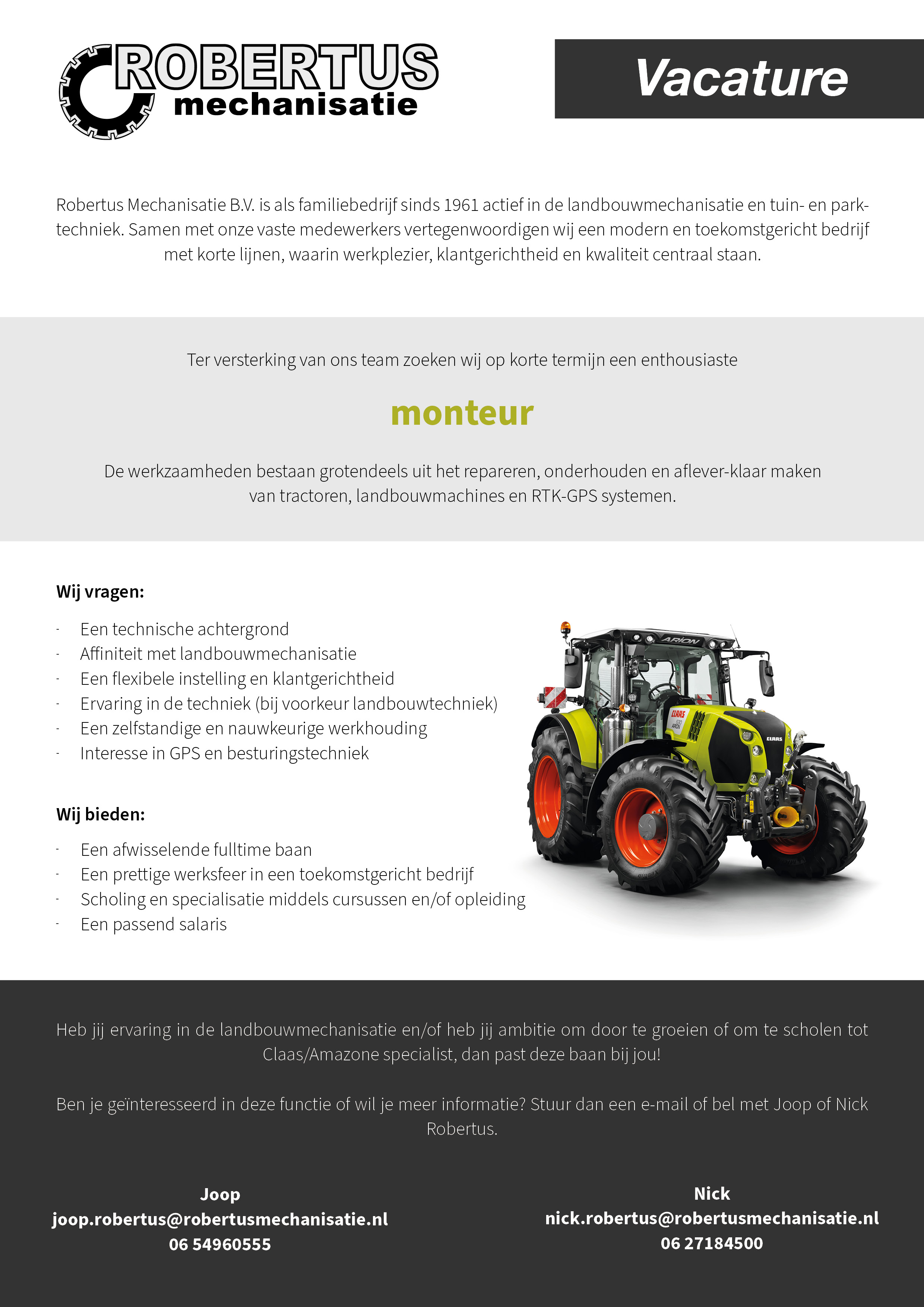 Vacature Monteur